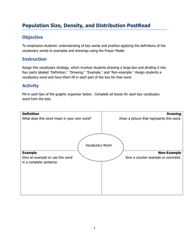 Population Size, Density, and Distribution | Teaching Resources
