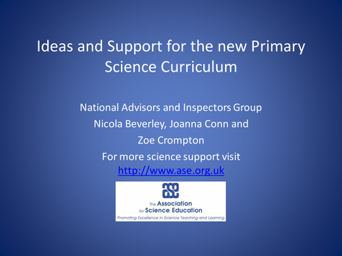 Ideas & Support for new Primary Science Curriculum