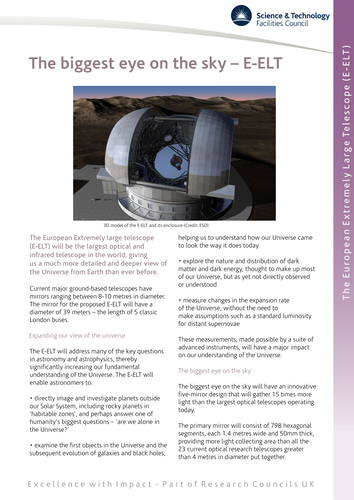 European Extremely Large Telescope (E-ELT)