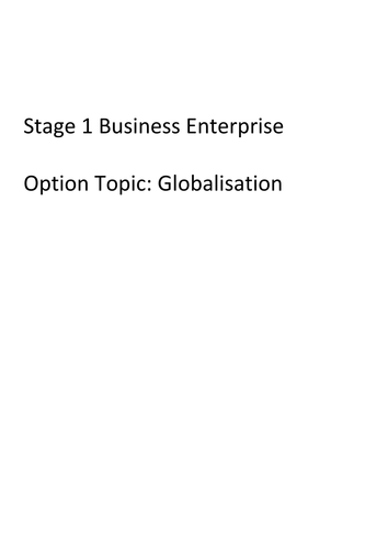 Introduction to Globalisation Workbook