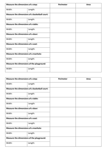 Outdoor perimeter and area activity. by JSimp19 - Teaching Resources - Tes