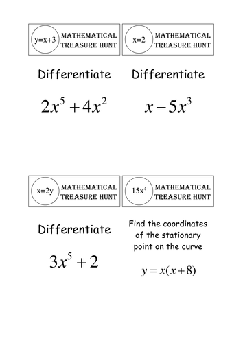 Differentiation Treasure Hunt