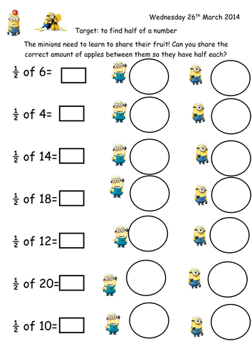 for fractions math grade 4 worksheets sharing Teaching   Fractions Despicable Me joop09 by and