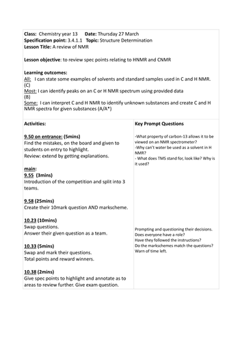 AQA CHEM4 NMR review