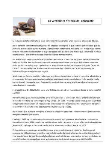 El chocolate as alternative to Semana Santa