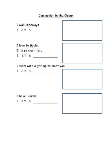 Commotion In The Ocean Clues Teaching Resources