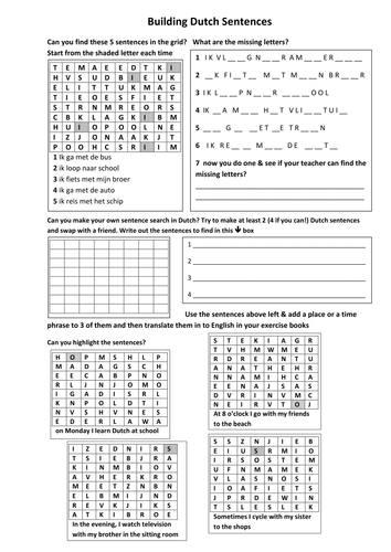 present tense Dutch word games