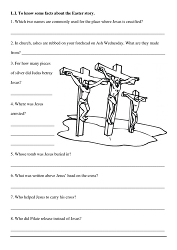 Easter chatterbox with questions to answer