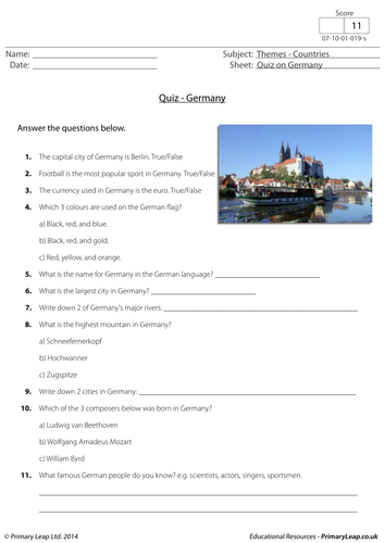 General knowledge - Quiz on Germany
