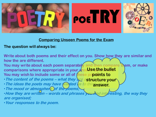 WJEC Unseen Poetry Comparison: Exam Practice