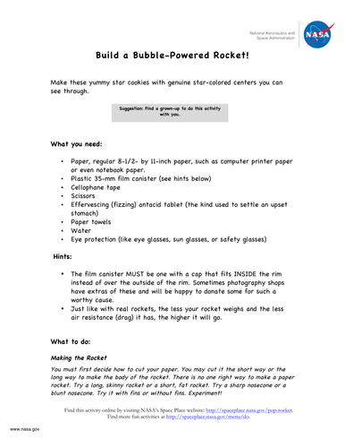 Build a bubble-powered rocket!