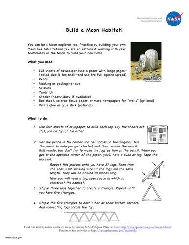 Build a Moon habitat! | Teaching Resources