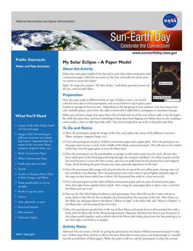 My Solar Eclipse – A Paper Model