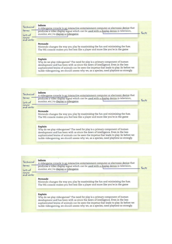 Lessons for written controlled assessments