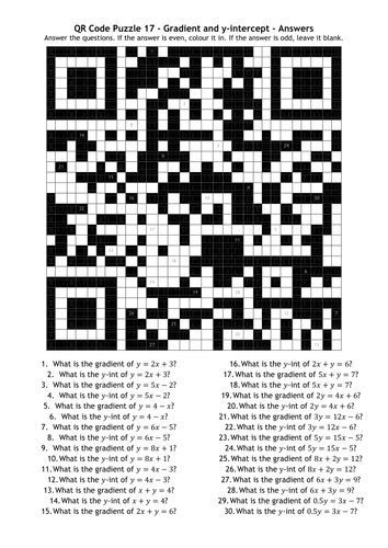 QR Code Puzzle 17 - Gradient and Y-Intercept