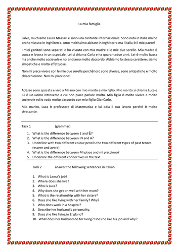 worksheet grade family my 3 Teaching   cscalia by my reading family comprehension