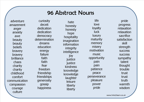 list-of-96-abstract-nouns-learning-mat-teaching-resources