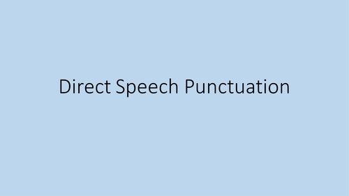Speech Punctuation Game