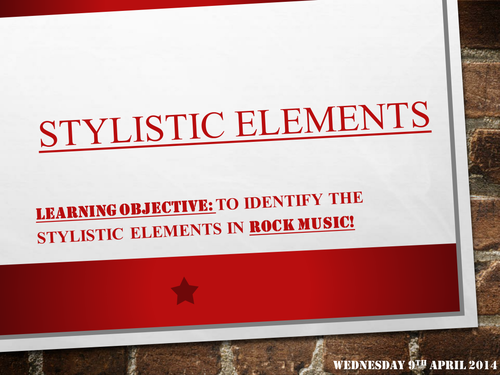 Stylistic Elements of Rock Music
