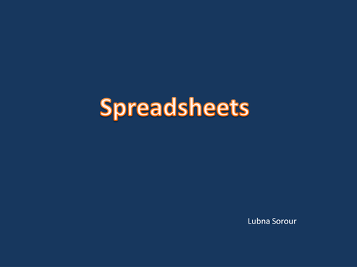 Introduction to spreadsheets