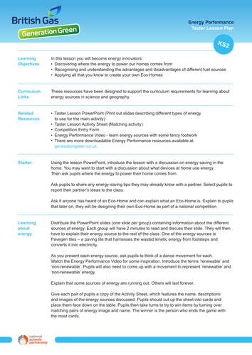 Generation Green Energy Resources for KS2 and 3