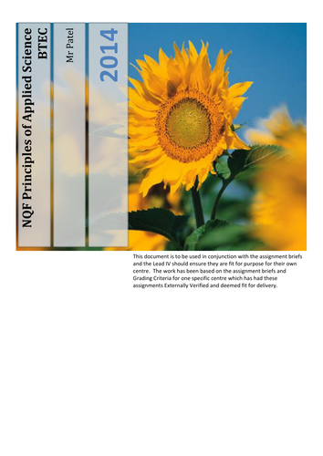 BTEC Merit Level Biology (NQF) Principles