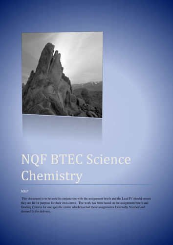 BTEC Merit Level Chemistry (NQF) Principles
