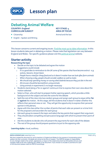 Animals and the law - Debating Animal Welfare