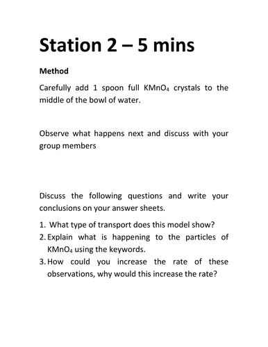 Diffusion, Osmosis and Active Transport