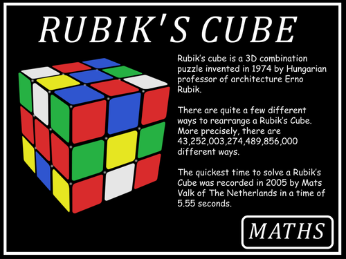 Maths Posters- Rubik's Cube