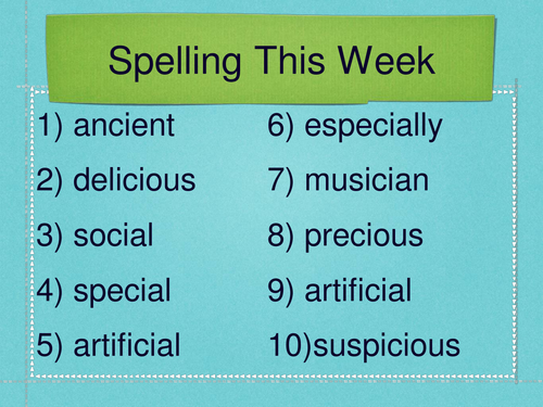 Nouns (with spelling words)