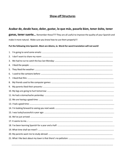 'Complex' Verbs Practice/Translation