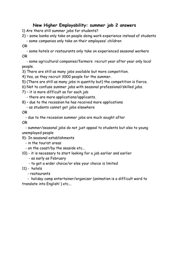 New Higher Employability