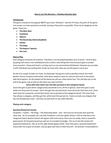 The Normans - Pointless Quiz