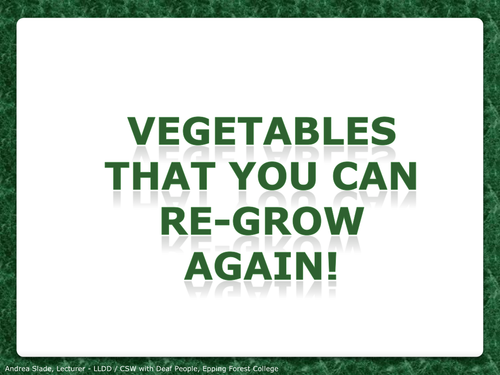 Regrowing Your Food - Land and Plants