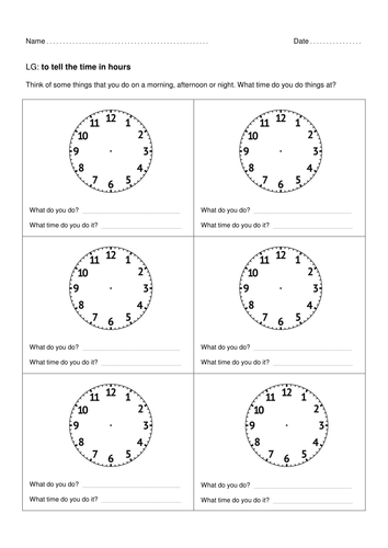 Tell the Time [Worksheets] | Teaching Resources