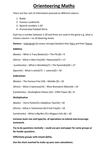 Orienteering Maths