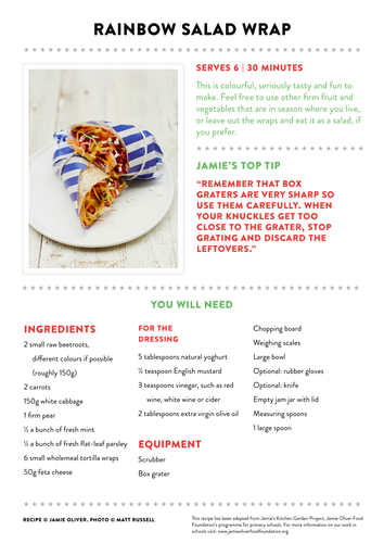 Jamie's live TES cooking lesson: Recipe | Teaching Resources