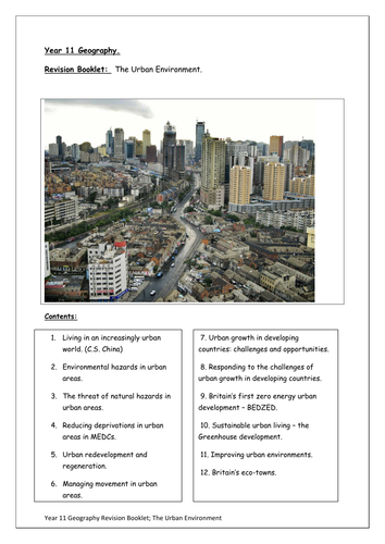 Urban Environments AQA B Revision Booklet