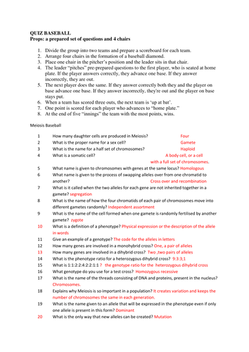 Meiosis Vocabulary Teaching Resources