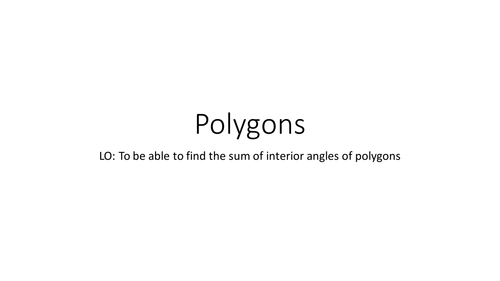 Interior angles of polygons