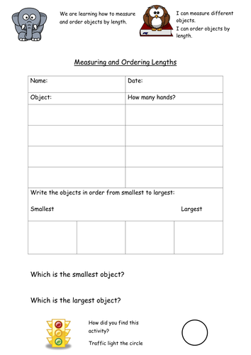 Measuring and Ordering Lengths | Teaching Resources