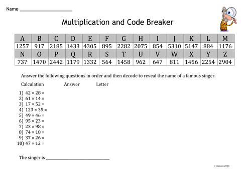 Multiplication Codebreaker