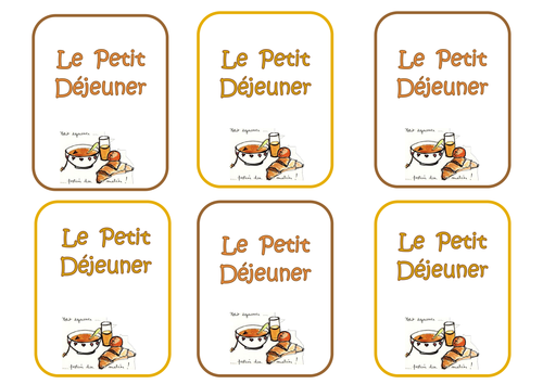 Le Petit Déjeuner - matching pairs game