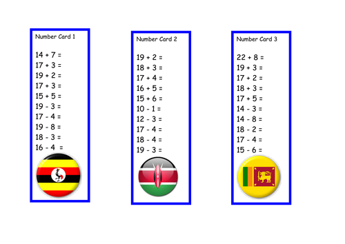 Simple Number Cards with Commonwealth logo