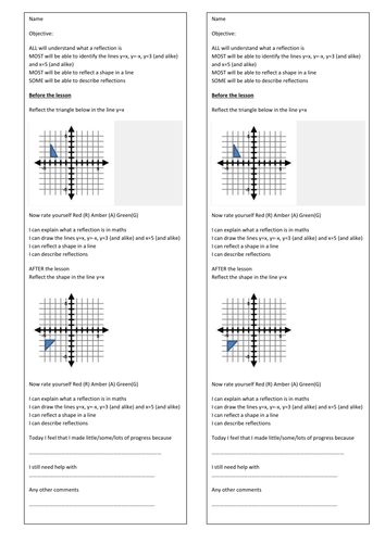 reflections exit card activity