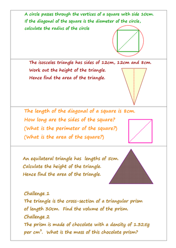 Applying Pythagoras' Theorem