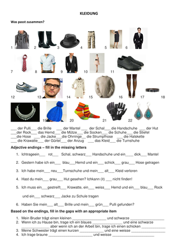 Clothes & adjectival endings in German