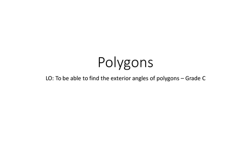 Exterior angles of polygons