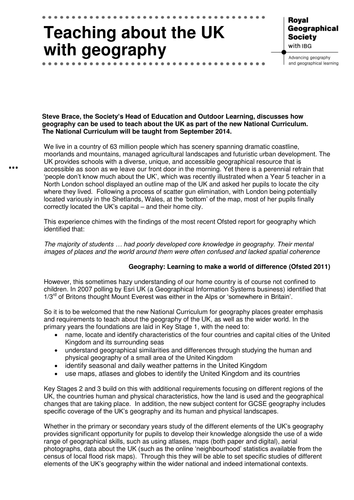 Teaching about the UK with geography